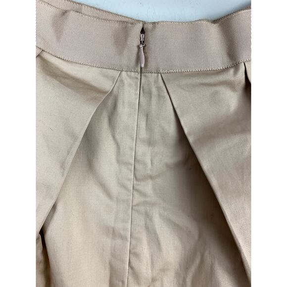 J Crew Tan Beige Lunette Tulip Pleated Mini Skirt 2 XS Extra Small - Picture 7 of 10